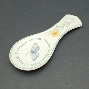 Lenox Butterfly Meadow Spoon Rest Floral Sentiment Spoon Holder